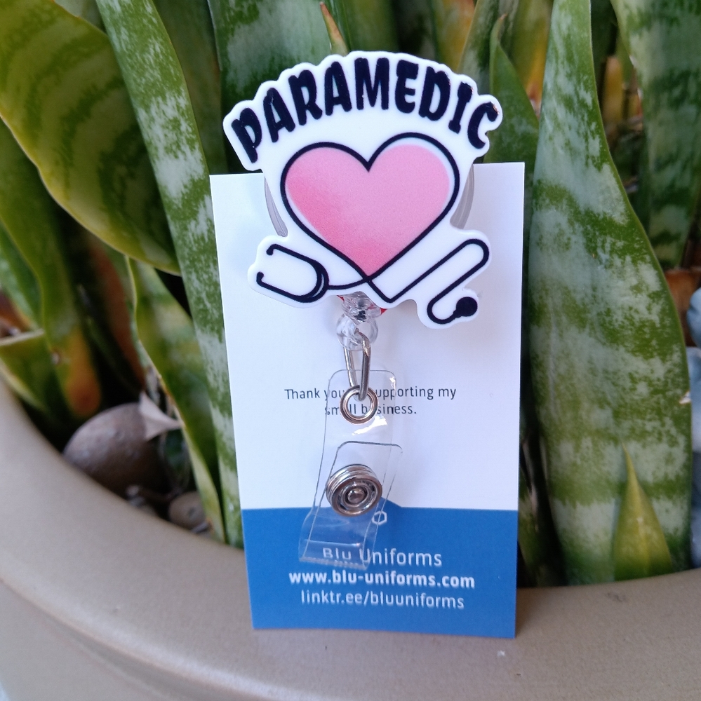 Paramedic badge reel holder